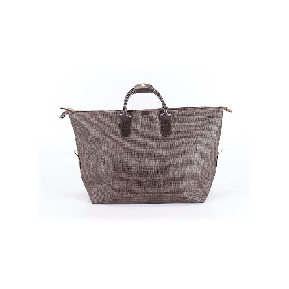 Bric's Brown Textured Tote Travel Bag Leather Handles Zip Top